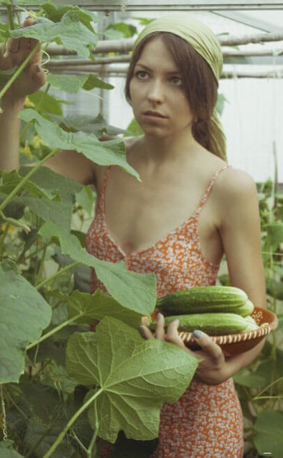 Harvest time girl with plants 2020