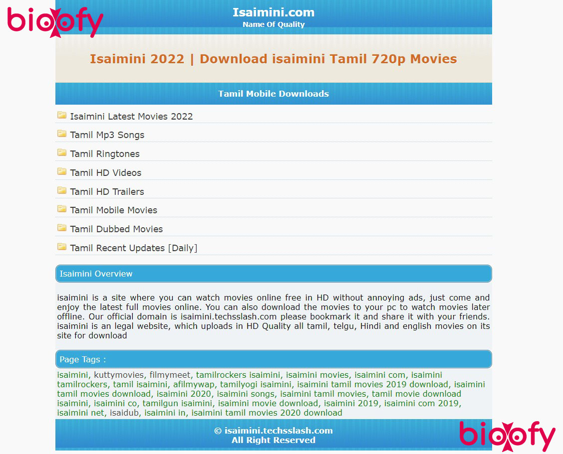 Isaimini 2022: Tamil Movies Download, Tamil Dubbed, Telugu, Hollywood,  Bollywood Movie Download,  » Bioofy