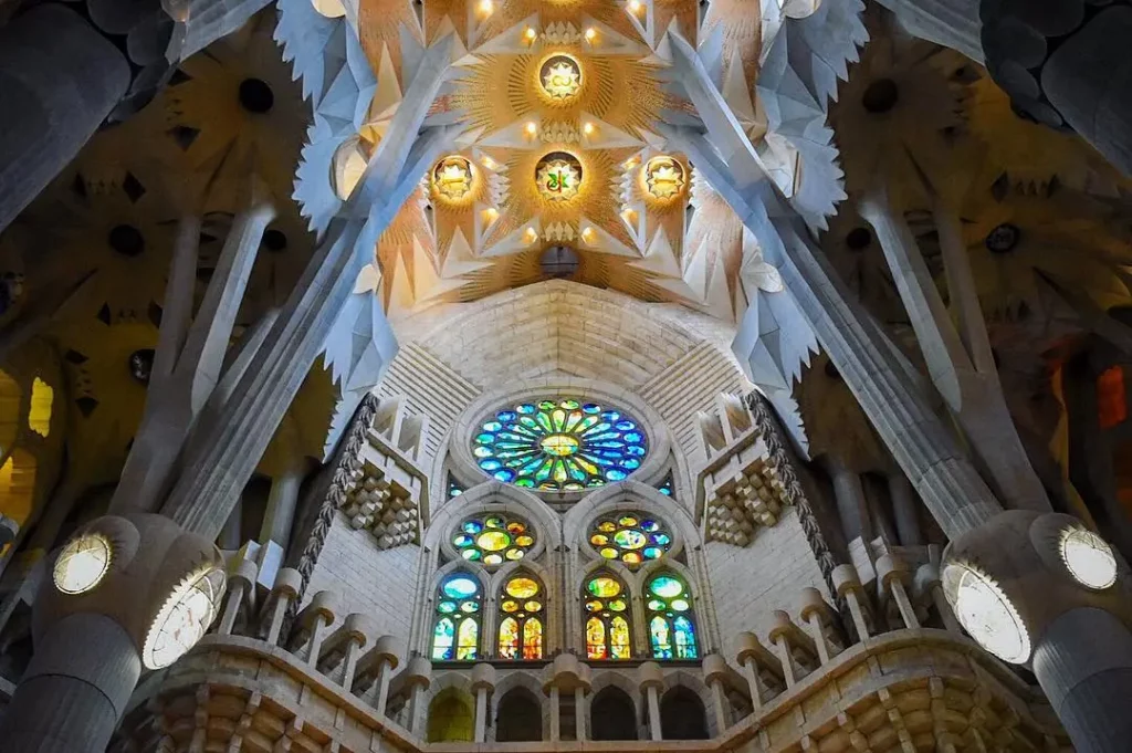 Sagrada Familia large Roman Catholic church. Antoni Gaudis renowned unfinished work started in 1882